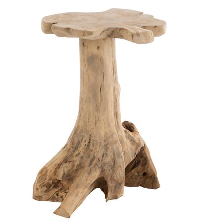 Table d'appoint en bois teck naturel Amy L 46.5 cm