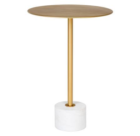 Table d'appoint en laiton et marbre LECCO Ø 41cm