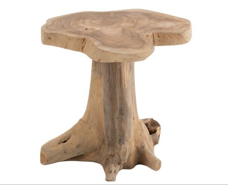 Table d'appoint en teck naturel Amya L 40 cm