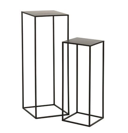 Table d' appoint gigogne métal noir Narsh - Lot de 2