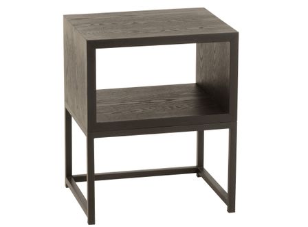 Table d'appoint gigogne ouvert bois noir Pierre L 45 cm
