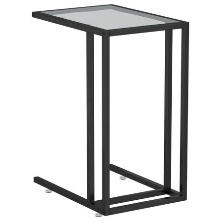 Table d'appoint pour ordinateur Noir 50x35x65 cm Verre trempé