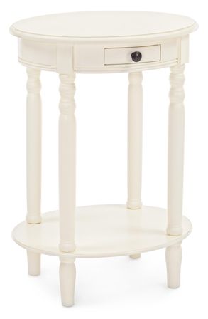 Table d'appoint rond bois de pin blanc Bella - Lot de 2