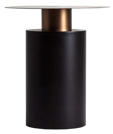 Table d'appoint ronde art déco métal doré et noir Golden 2