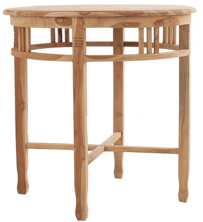 Table d'appoint ronde orientale teck massif clair Hajah