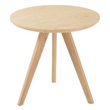 Table d'appoint ronde scandinave bois massif clair Praji