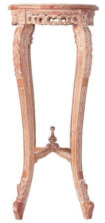 Table d'appoint ronde teck massif clair décapé Lenaic