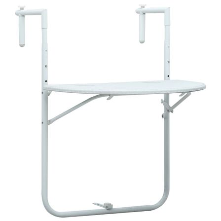 Table de balcon Blanc 60x64x83,5 cm Plastique Aspect de rotin