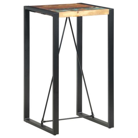 Table de bar 60x60x110 cm Bois de récupération solide