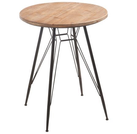 Table de bar bistro bois massif clair Mera D 75 cm