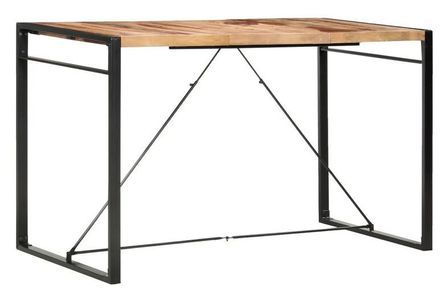Table de bar bois massif clair et pieds métal noir Janna 180 cm