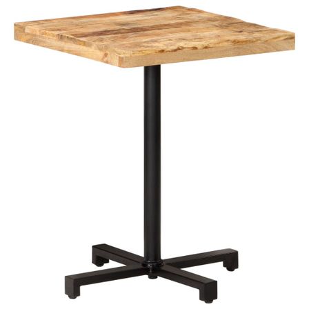 Table de bar carrée KOZA - Plateau en bois de manguier & pied en fer noir