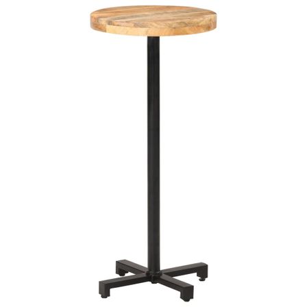 Table de bar Ronde Ø50x110 cm Bois de manguier brut
