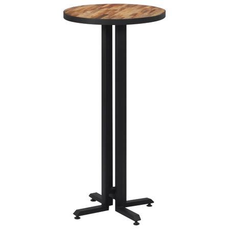 Table de bar ronde Ø55x110 cm teck de récupération massif