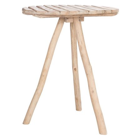 Table de bar ronde chêne massif clair Azura