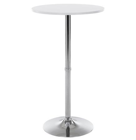 Table de bar ronde VIZO Ø60 cm – Plateau bois & pied chromé