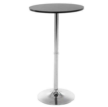 Table de bar ronde VIZO Ø60 cm – Plateau bois & pied chromé