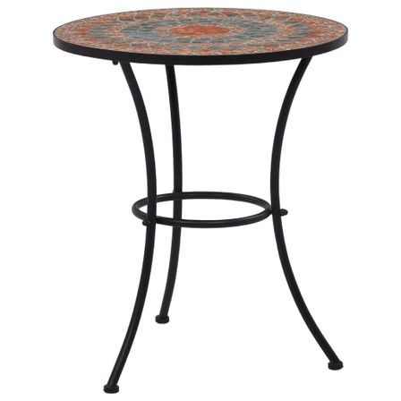 Table de bistro mosaïque Orange/gris 60 cm Céramique