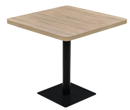 Table de bistrot carrée ULKA 80 cm - Bois et acier