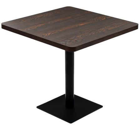 Table de bistrot carrée ULKA 80 cm - Bois et acier
