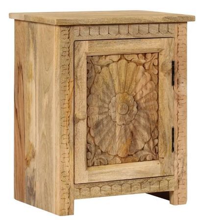 Table de chevet 1 porte manguier massif clair Sempra