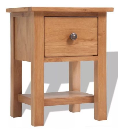 Table de chevet 1 tiroir chêne massif clair Candice 36 cm