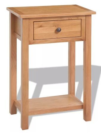 Table de chevet 1 tiroir chêne massif clair Candice 50 cm