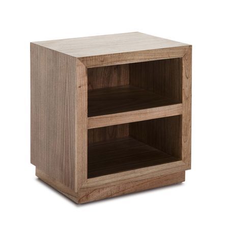 Table de chevet 2 niches bois massif foncé Telo