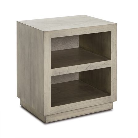 Table de chevet 2 niches bois massif grisé voilé Telo