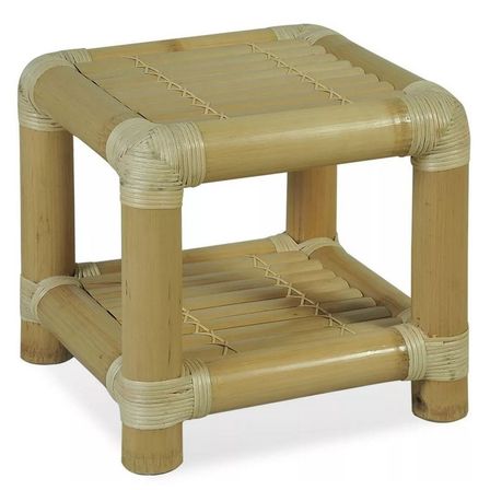 Table de chevet 2 plateaux bambou clair Woay