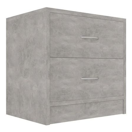 Table de chevet 2 tiroirs bois effet béton Romma