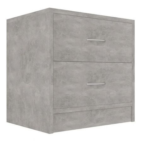 Table de chevet 2 tiroirs bois effet béton Romma - Lot de 2
