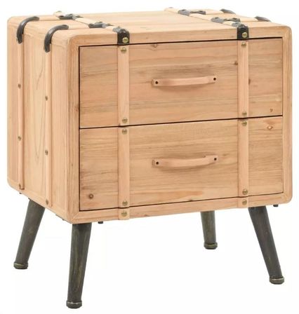 Table de chevet 2 tiroirs pin massif clair Stylie