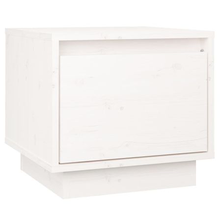 Table de chevet Blanc 35x34x32 cm Bois de pin solide