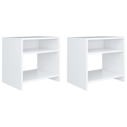 Table de chevet Blanc 40 x 30 x 40 cm - Lot de 2