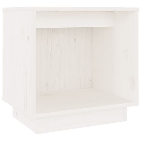 Table de chevet Blanc 40x30x40 cm Bois de pin solide 2