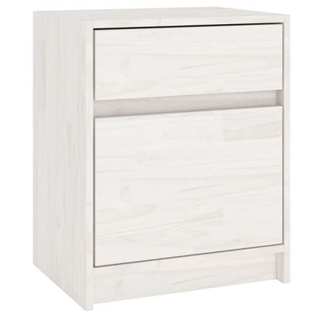 Table de chevet Blanc 40x31x50 cm Bois de pin massif