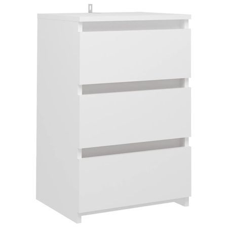 Table de chevet Blanc 40x35x62,5 cm