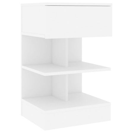 Table de chevet Blanc 40x35x65 cm