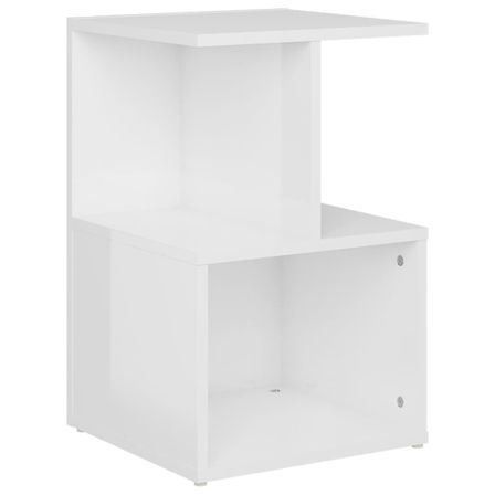 Table de chevet Blanc brillant 35x35x55 cm