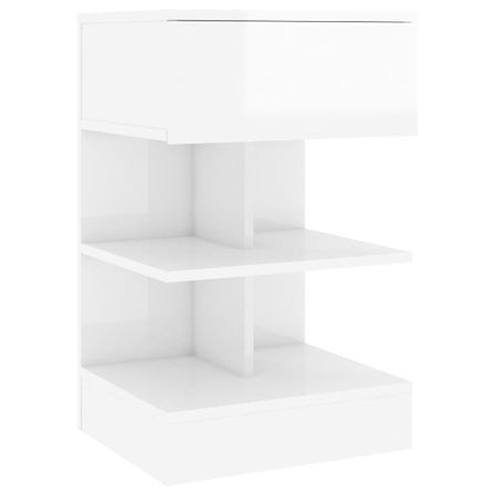 Table de chevet Blanc brillant 40x35x65 cm