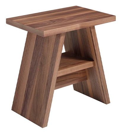 Table de chevet en bois de noyer marron foncé Alex