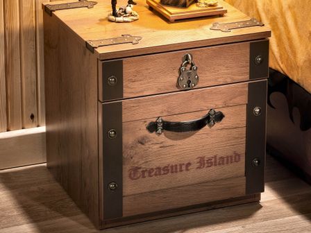 Table de chevet enfant Pirate bois clair