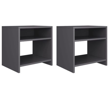Table de chevet Gris 40 x 30 x 40 cm - Lot de 2