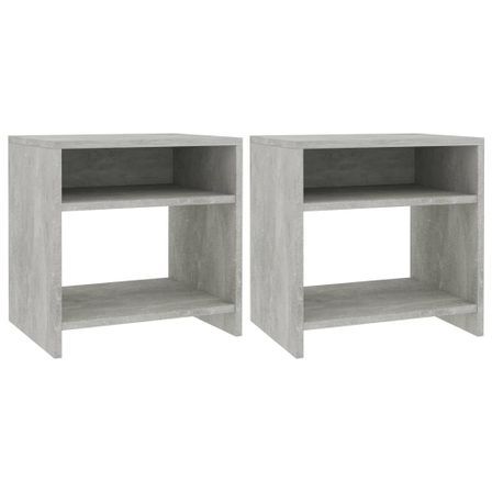 Table de chevet Gris béton 40 x 30 x 40 cm - Lot de 2