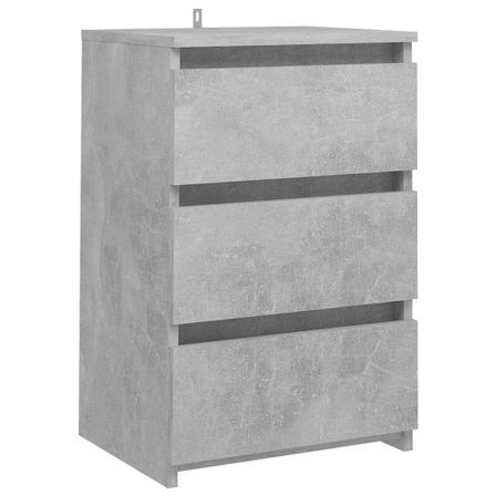 Table de chevet Gris béton 40x35x62,5 cm
