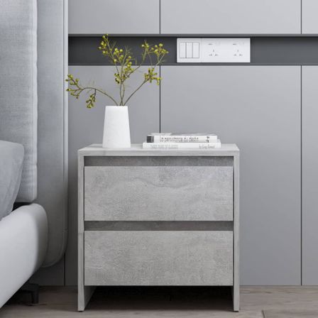 Table de chevet Gris béton 45x34,5x44,5 cm
