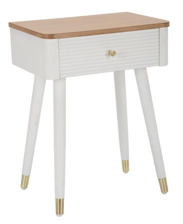 Table de chevet Matera bois blanc et brun design