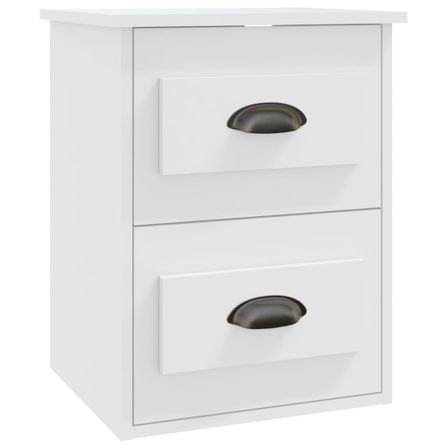 Table de chevet murale blanc 41,5x36x53 cm