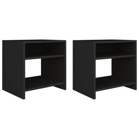 Table de chevet Noir 40 x 30 x 40 cm - Lot de 2